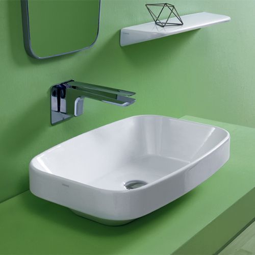 Раковина керамическая Simas Baden Baden BB11bi 60 см накладная цвет белый без отверстий под смеситель