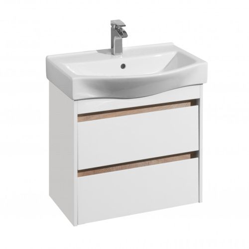 Тумба с раковиной Aquaton Нортон 1A2488K0NT010 62х36х55 напольная/подвесная цвет белый глянцевый