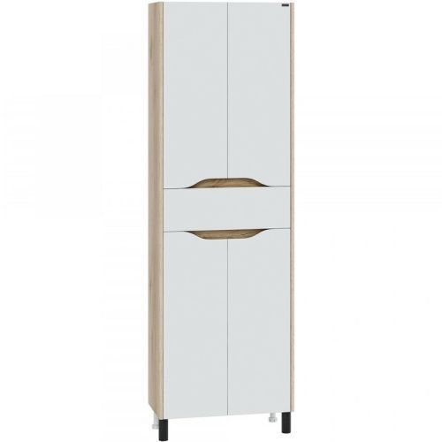 Шкаф-пенал СанТа Сатурн 700375 60х30х170 напольный цвет белый/дуб австрийский