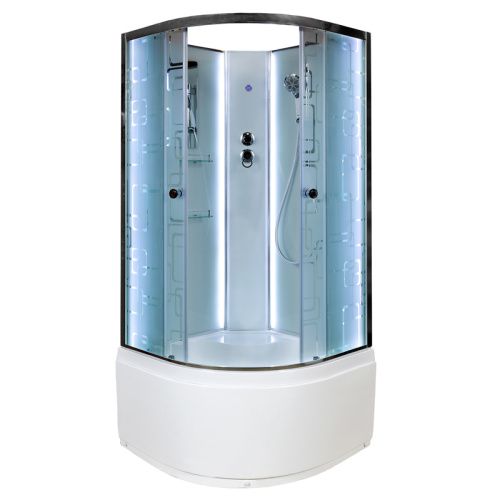 Душевая кабина AvaCan EM5011NLED 110х110 четверть круга без крыши ориентация универсальная