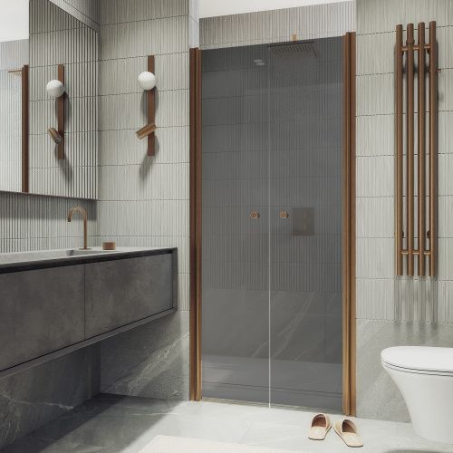 Душевая дверь Maybah Glass MGD-430-2 120х198 стекло тонированное профиль бронза