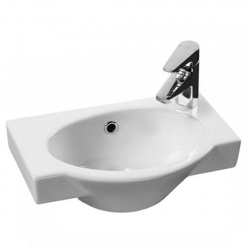 Раковина из сантехнического фарфора Santek Форум 1WH110545 29х46 подвесная цвет белый 1 отверстие под смеситель