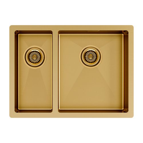 Кухонная мойка Paulmark GERBERG 59/2S UNI PM225944-BGR 34х39 цвет брашированное золото поверхность матовая