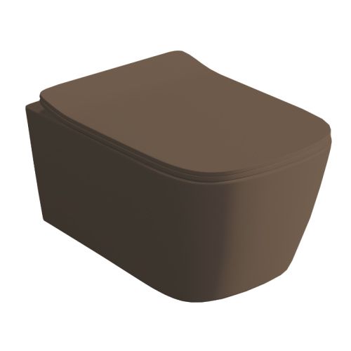 Чаша унитаза подвесная Artceram A16 ASV006 40 00 цвет коричневый матовый без сиденья безободковая каскадный смыв