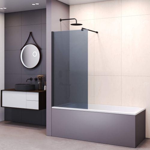 Душевая шторка на ванну RGW Screens 351105009-34 90х149 стекло тонированное профиль черный ориентация универсальная