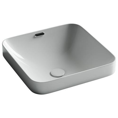 Раковина из сантехнического фарфора Ceramica Nova ELEMENT CN6077 44х44 встраиваемая цвет белый без отверстий под смеситель