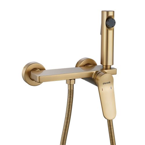 Гигиенический душ со смесителем Shevanik S43G S4305G-1 золотой сатин
