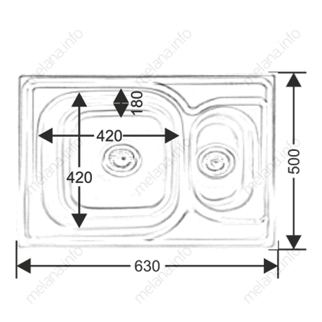 Кухонная мойка Melana 226 t (*10) 63х50 цвет хром поверхность глянцевая - фото 2