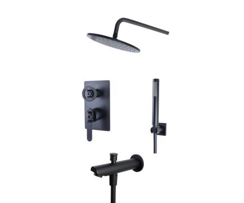 Душевая система Bronze de Luxe 6630SB встраиваемая в стену цвет черный