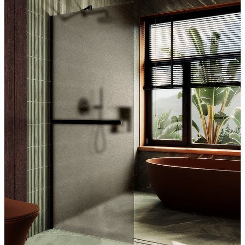 Душевая перегородка Maybah Glass MGD-710-6ш 109х195 стекло тонированное профиль черный