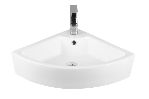 Раковина из сантехнического фарфора MILLEAU PERL MU7076B-GW 56х33 подвесная цвет белый глянцевый 1 отверстие под смеситель