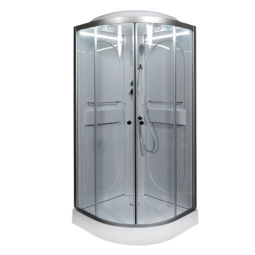 Душевая кабина AvaCan L608LED 80х80 четверть круга с крышей ориентация универсальная