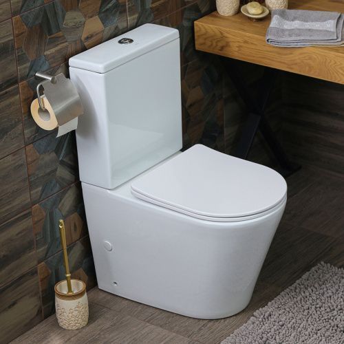 Унитаз напольный с бачком Melana MLN-310307 белый с сиденьем микролифт безободковый смыв торнадо