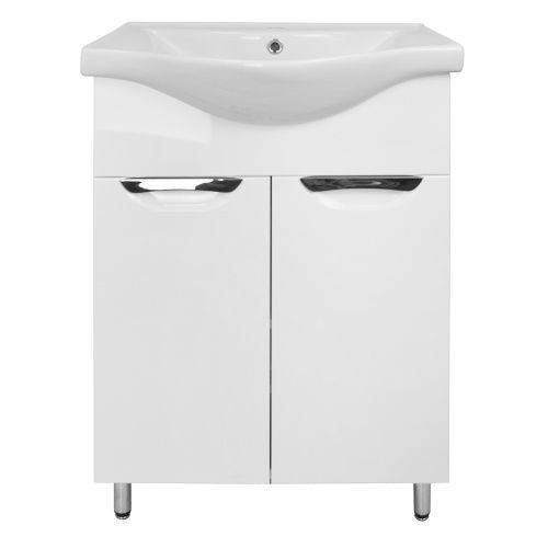 Тумба с раковиной Loranto Стиль CS00070300 60х28х85 напольная цвет белый глянцевый