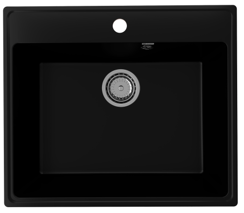 Кухонная мойка Ulgran Quartz Forte 580-07 58х50 цвет черный поверхность матовая