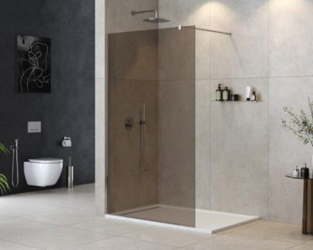 Душевая перегородка Cezares LIBERTA LIBERTA-L-1-120-120-BR-Cr 120х195 стекло тонированное профиль хром глянцевый