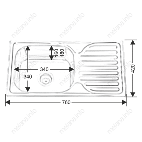 Кухонная мойка Melana 221 t (*10) 76х42 цвет хром - фото 2