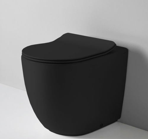 Чаша унитаза приставная Artceram File 2.0 FLV007 17 00 цвет черный матовый без сиденья безободковая душевой смыв