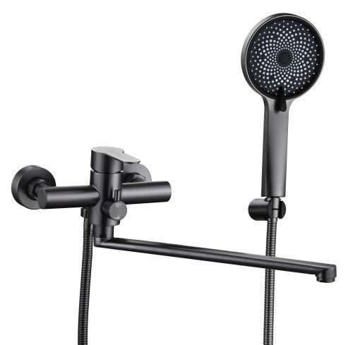 Смеситель для ванны и душа Fmark FS8225Q настенный графит