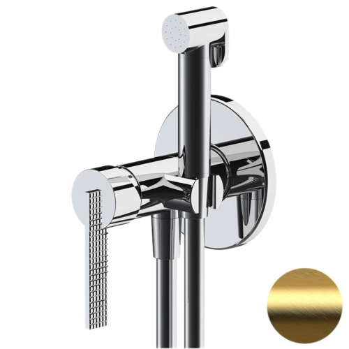 Гигиенический душ со смесителем Daniel ANC645BP4DCDP золото брашированное