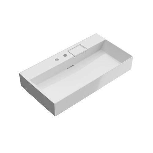 Раковина керамическая Kerama Marazzi LOGICA LO.wb.90.2 90х48 подвесная цвет белый 2 отверстия под смеситель