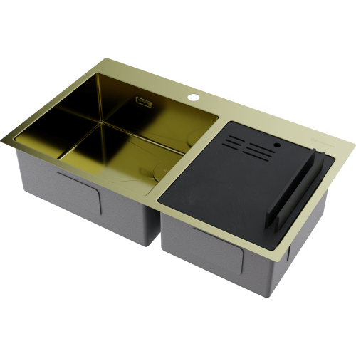 Кухонная мойка Omoikiri Akisame 86-2 Side 4997048 86х51 цвет светлое золото