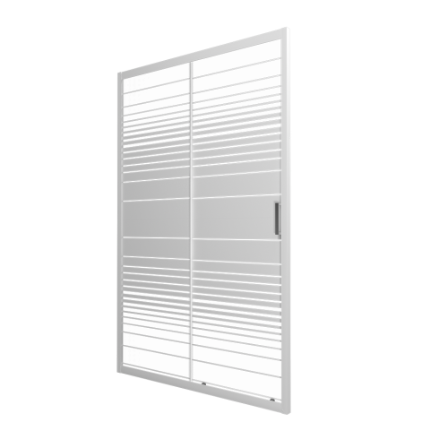 Душевая дверь Тритон Слайд Щ0000064613 120х185 стекло прозрачное с рисунком профиль белый