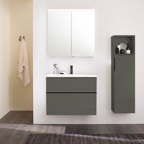 Тумба с раковиной Burgbad Eqio SHBT092F2010G0252C0001*1 90х49х62 цвет серый