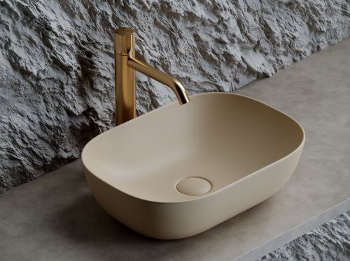Раковина из сантехнического фарфора Ceramica Nova ELEMENT CN6009MC 50х30 накладная цвет коричневый без отверстий под смеситель