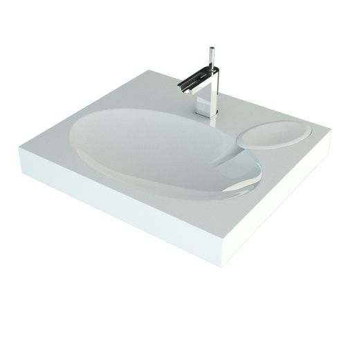 Раковина из искуственного мрамора Reflexion Alpha RF6055AL 55x60 над стиральной машиной цвет белый 1 отверстие под смеситель