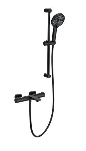 Душевой гарнитур со смесителем Wonzon & Woghand WW-C2021-A-MB настенный черный
