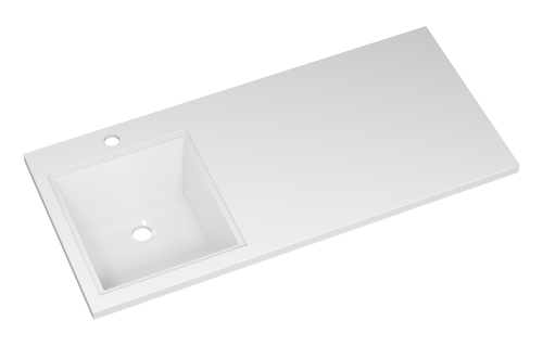 Раковина мебельная из литьевого мрамора Misty Гавана 100 левая 5212100 100х48 над стиральной машиной цвет белый