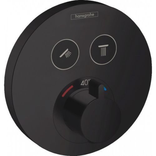 Смеситель Hansgrohe ShowerSelect S 15743670 встраиваемый в стену черный с термостатом