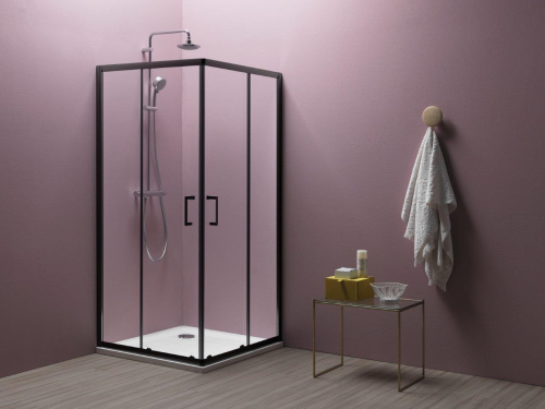 Душевой уголок Kolpa-San ECO QUAT 538550 80х80 стекло прозрачное профиль хром без поддона