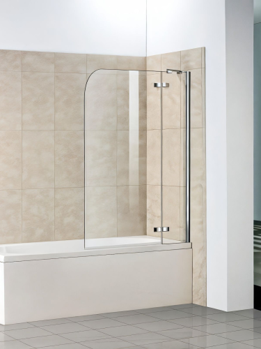 Душевая шторка на ванну WeltWasser WW100 10000001225 100х140 стекло прозрачное профиль хром глянцевый ориентация универсальная