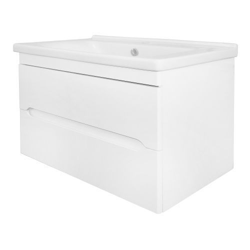Тумба с раковиной Loranto Арфа CS00089412 82х46х54 подвесная цвет белый глянцевый