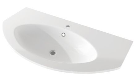 Раковина из искусственного камня Cezares EDEN 50177 92х52 подвесная цвет белый 1 отверстие под смеситель