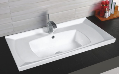 Раковина из санфаянса Gid Simple-N 71131 81х47 встраиваемая цвет белый глянцевый 1 отверстие под смеситель