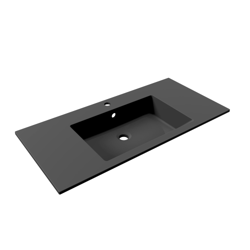 Раковина из литьевого мрамора Uperwood Megan 45481000005 100х48 полувстраиваемая цвет черный