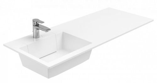 Раковина из искусственного камня Aquanet Фортуна НФ-00016403 120х48 подвесная цвет белый 1 отверстие под смеситель