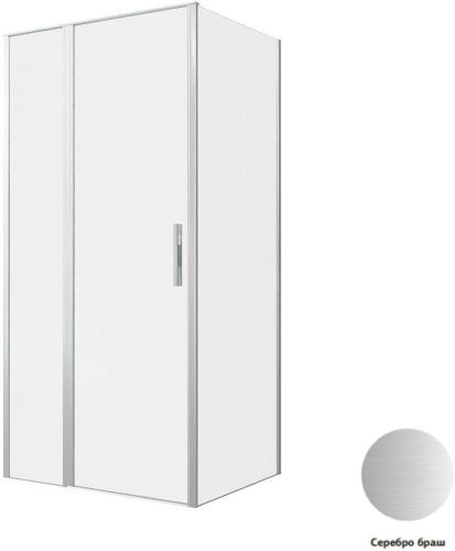 Душевой уголок Allen Brau Priority 3.31029.BA + 3.31041.BA 100х80 стекло прозрачное профиль серебро брашированное без поддона