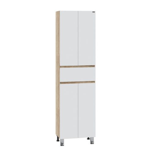 Шкаф-пенал СанТа Марс 700429 50х30х180 напольный цвет белый/янтарный