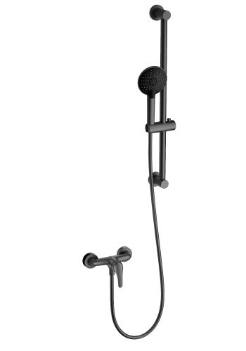 Душевой гарнитур со смесителем Wonzon & Woghand WW-4570-BGG настенный графит