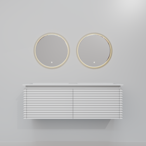 Тумба с раковиной+зеркало Art Decco Jacqueline (Жаклин) AJC12W34D2M0 120x45x40 подвесная цвет белый