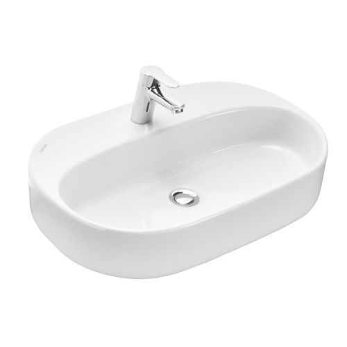 Раковина из сантехнического фарфора Aquaton Одри 1WH501710 60х40 накладная цвет белый 1 отверстие под смеситель