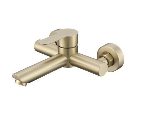 Смеситель для ванны и душа Fmark FS8202C настенный золото матовое