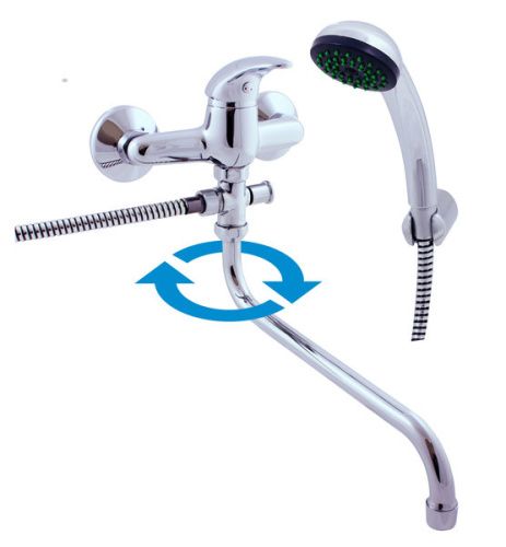 Смеситель для ванны и душа SAZAVA SA356.5/1 настенный хром