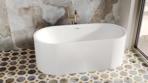 Ванна из искусственного камня Salini Perla 1049201M 170х80 отдельностоящая овальная