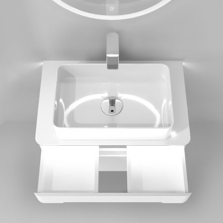 Тумба под раковину Jorno SHINE Shi.01.75/P/W 75х50х40 подвесная цвет белый - фото 2