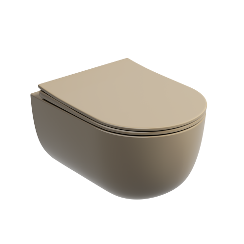 Унитаз подвесной Ceramica Nova MODENA CN6063MC коричневый с сиденьем микролифт безободковый душевой смыв